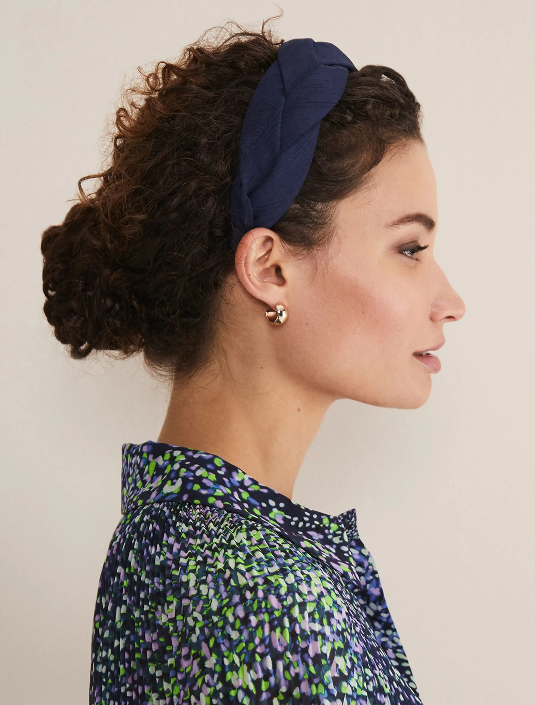 Navy Plaited Headband