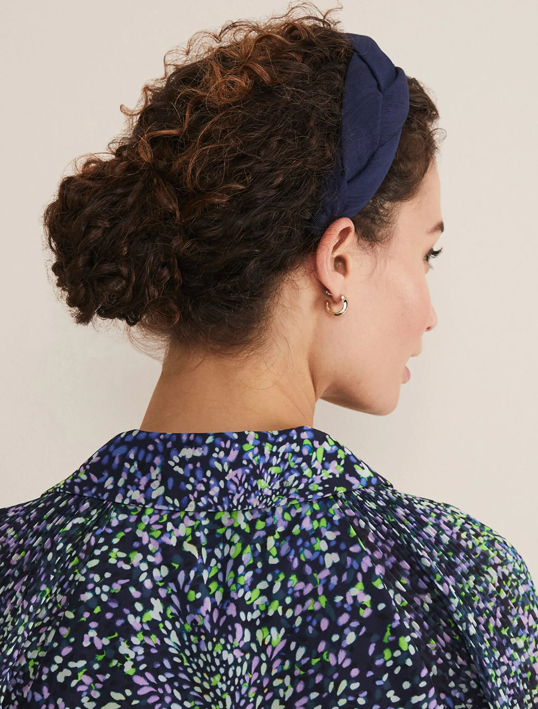 Navy Plaited Headband