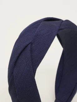 Navy Plaited Headband