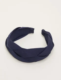 Navy Plaited Headband