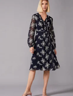 Nicki Embroidered Sprig Tea Dress