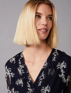 Nicki Embroidered Sprig Tea Dress