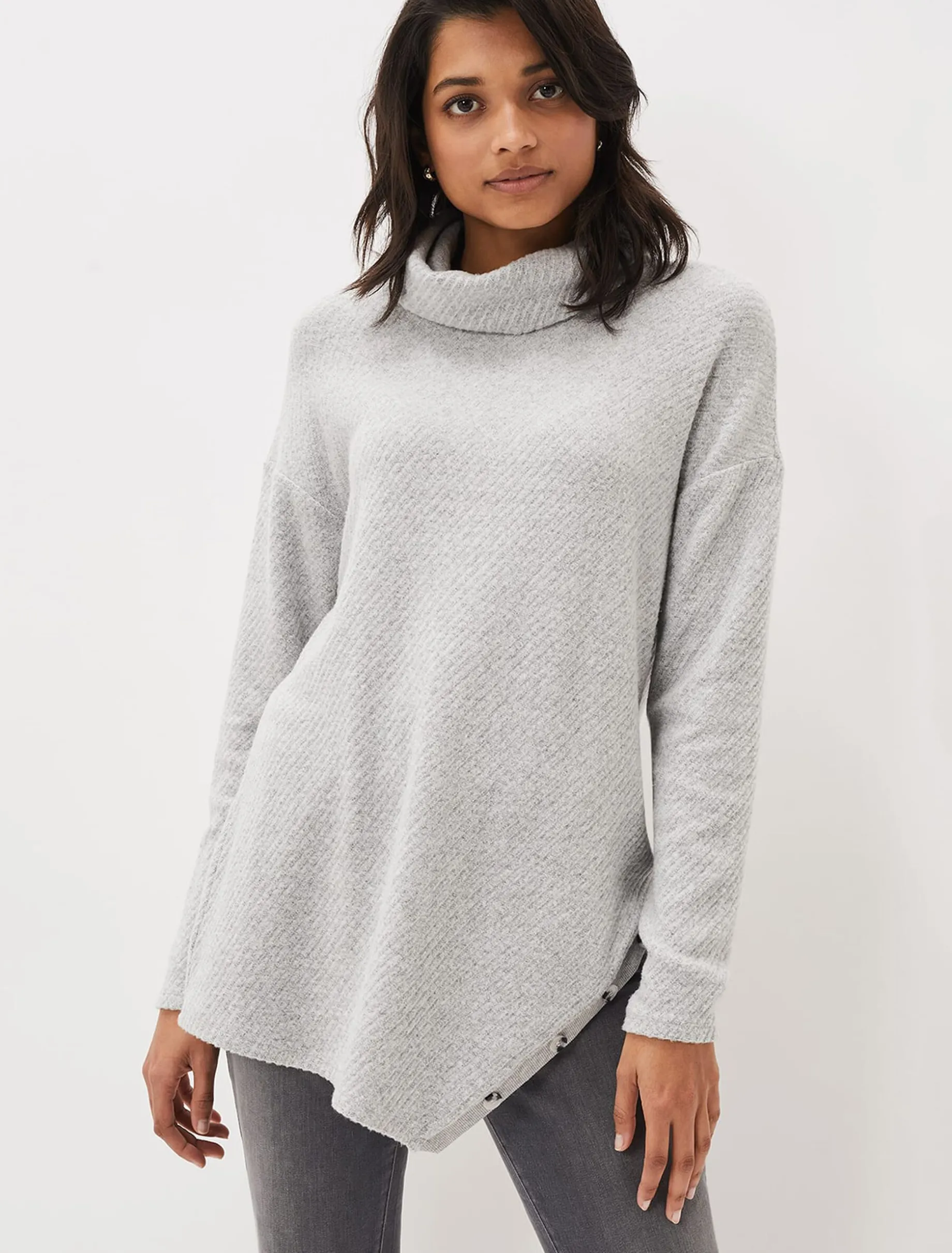 Nico Asymmetric Textured Jersey Top