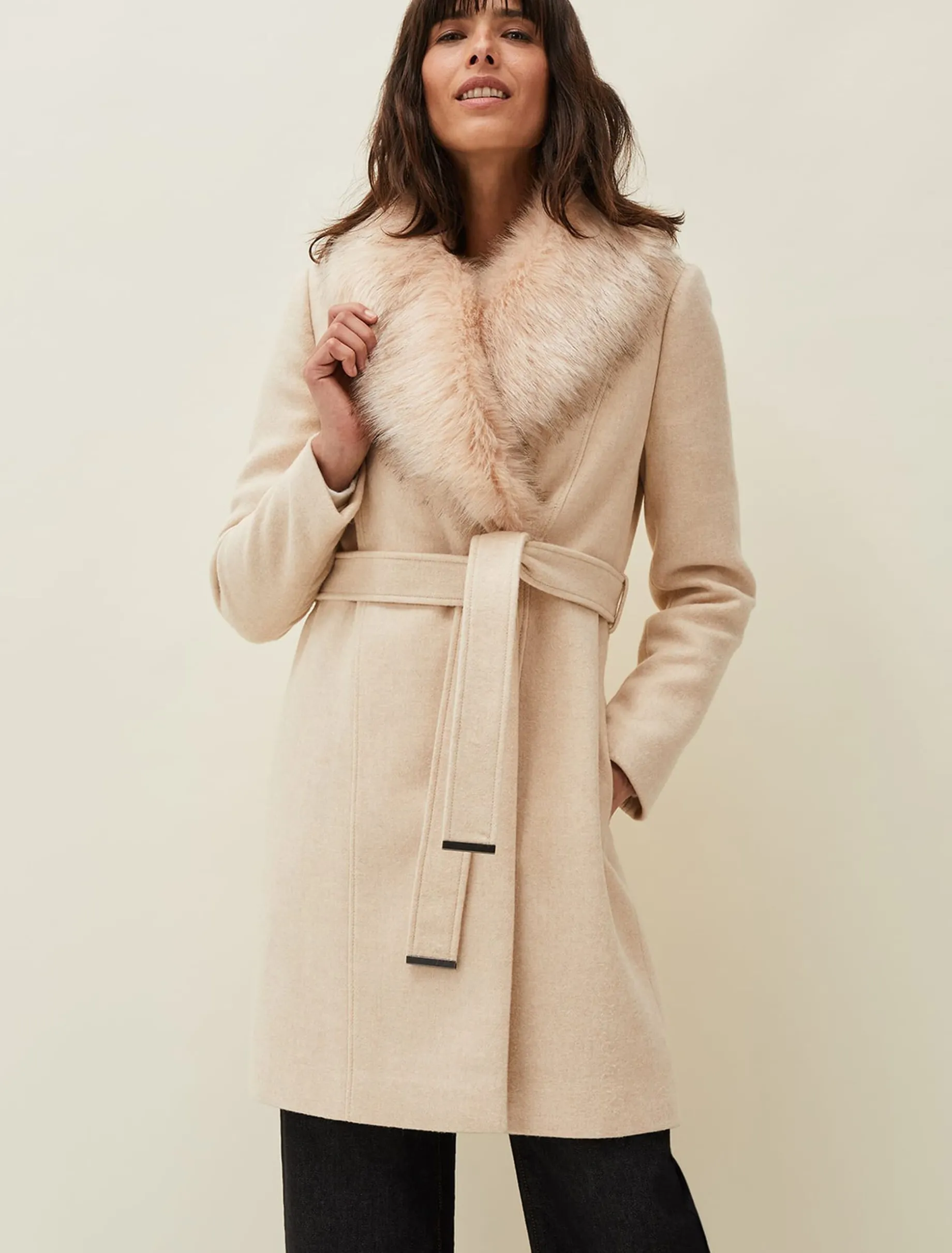 Nina Fur Collar Coat