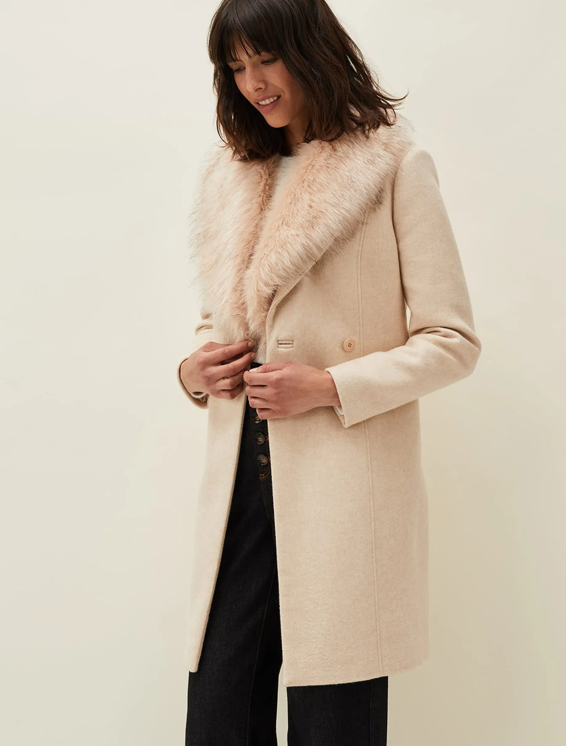 Nina Fur Collar Coat