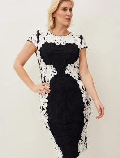 Nori Tapework Lace Fitted Dress
