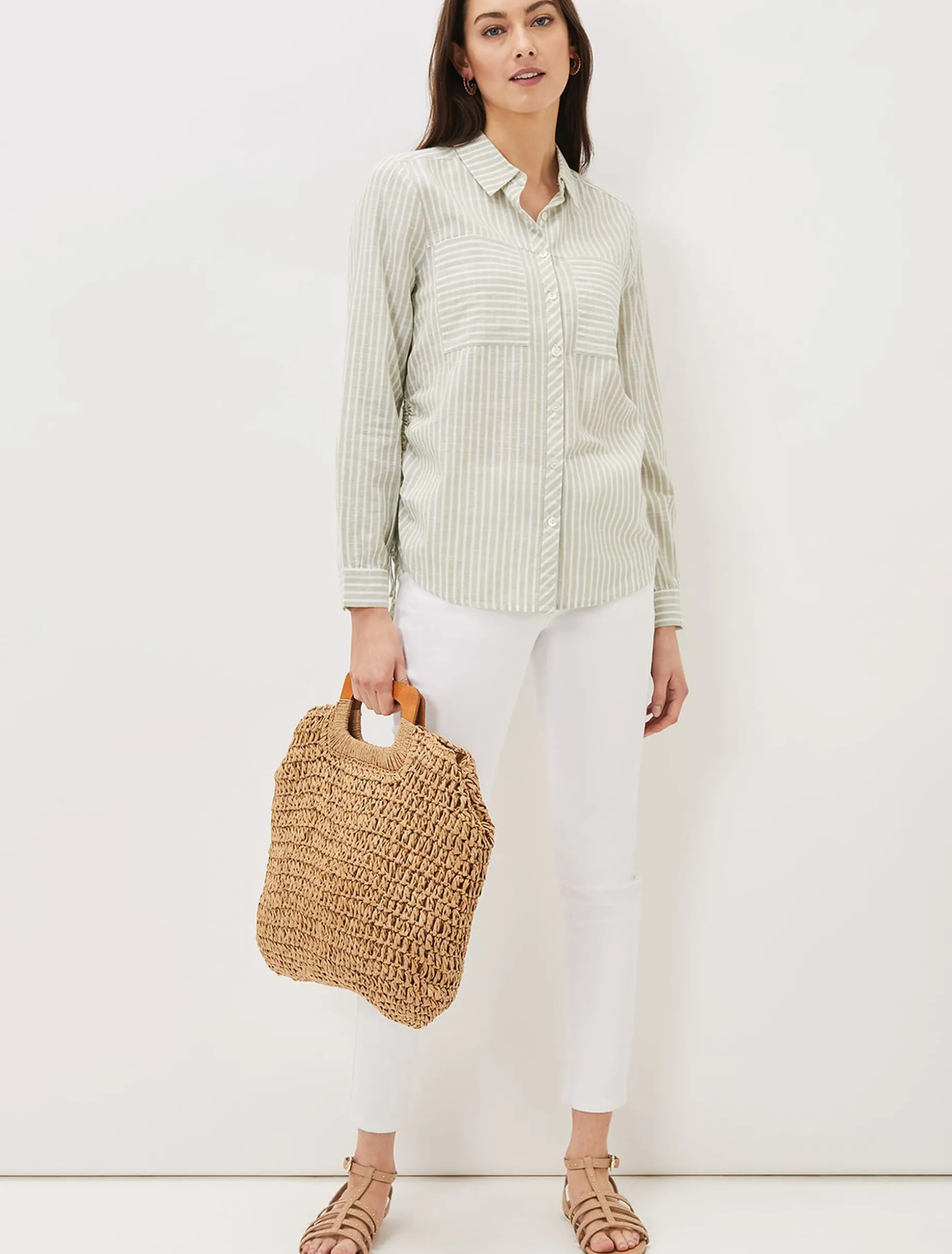 Oliva Ruched Side Stripe Shirt
