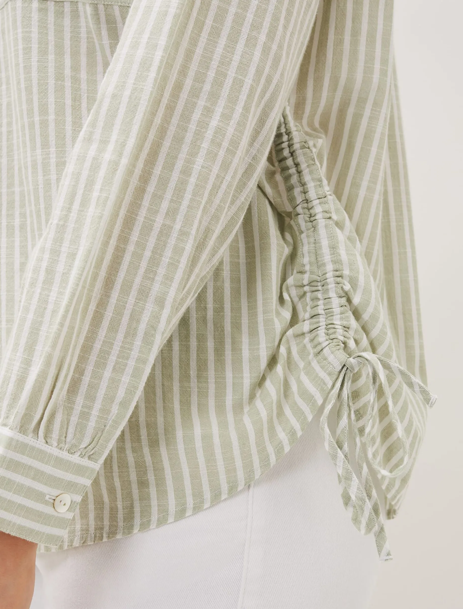 Oliva Ruched Side Stripe Shirt