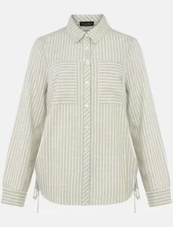 Oliva Ruched Side Stripe Shirt