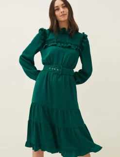 Olive Frill Tiered Dress