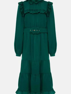 Olive Frill Tiered Dress