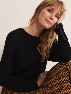 Olivian Zip Cuff Detail Knit