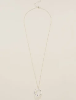 Open Circle Long Pendant Necklace