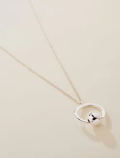Open Circle Long Pendant Necklace