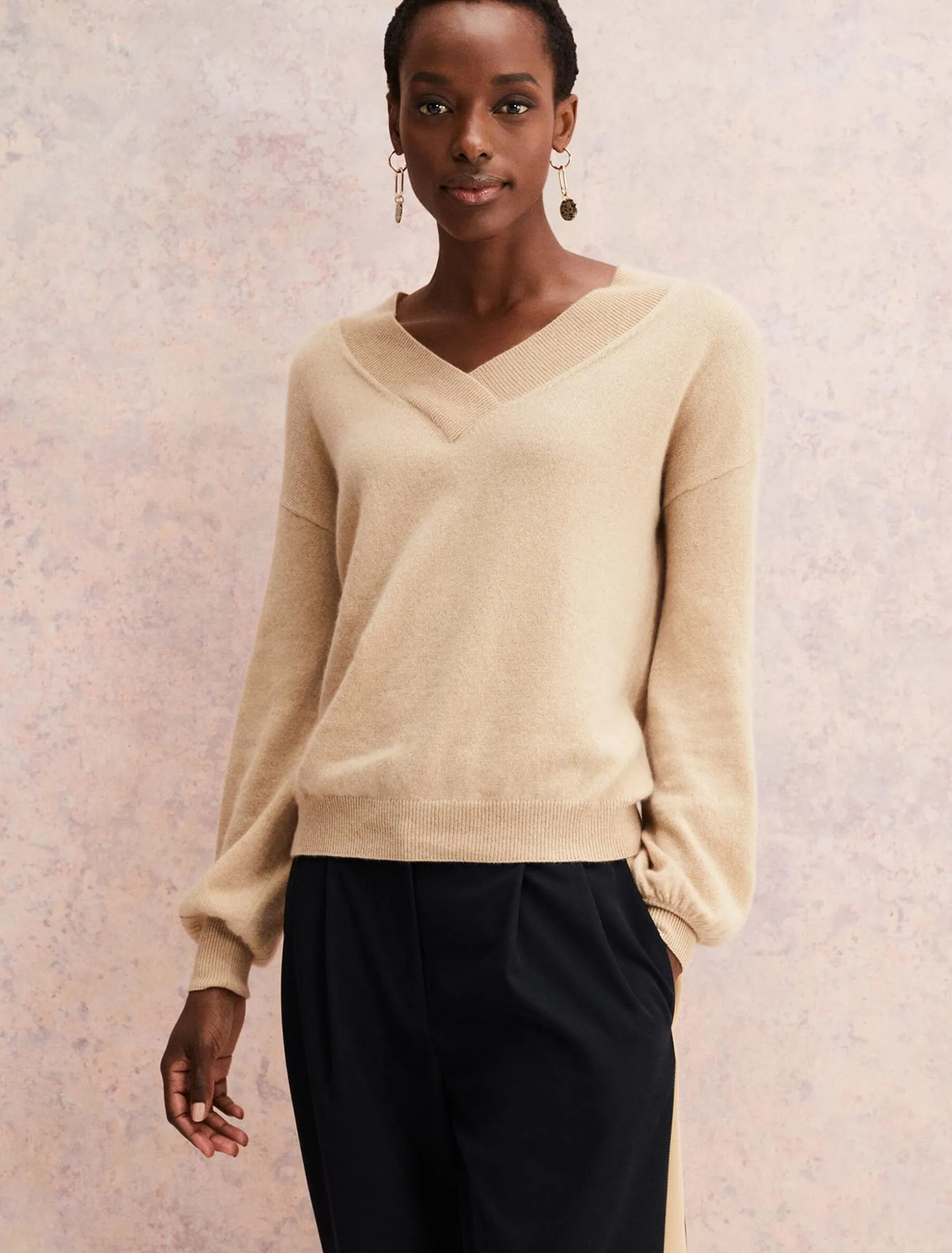 Ophelia Wool Cashmere V Neck Jumper