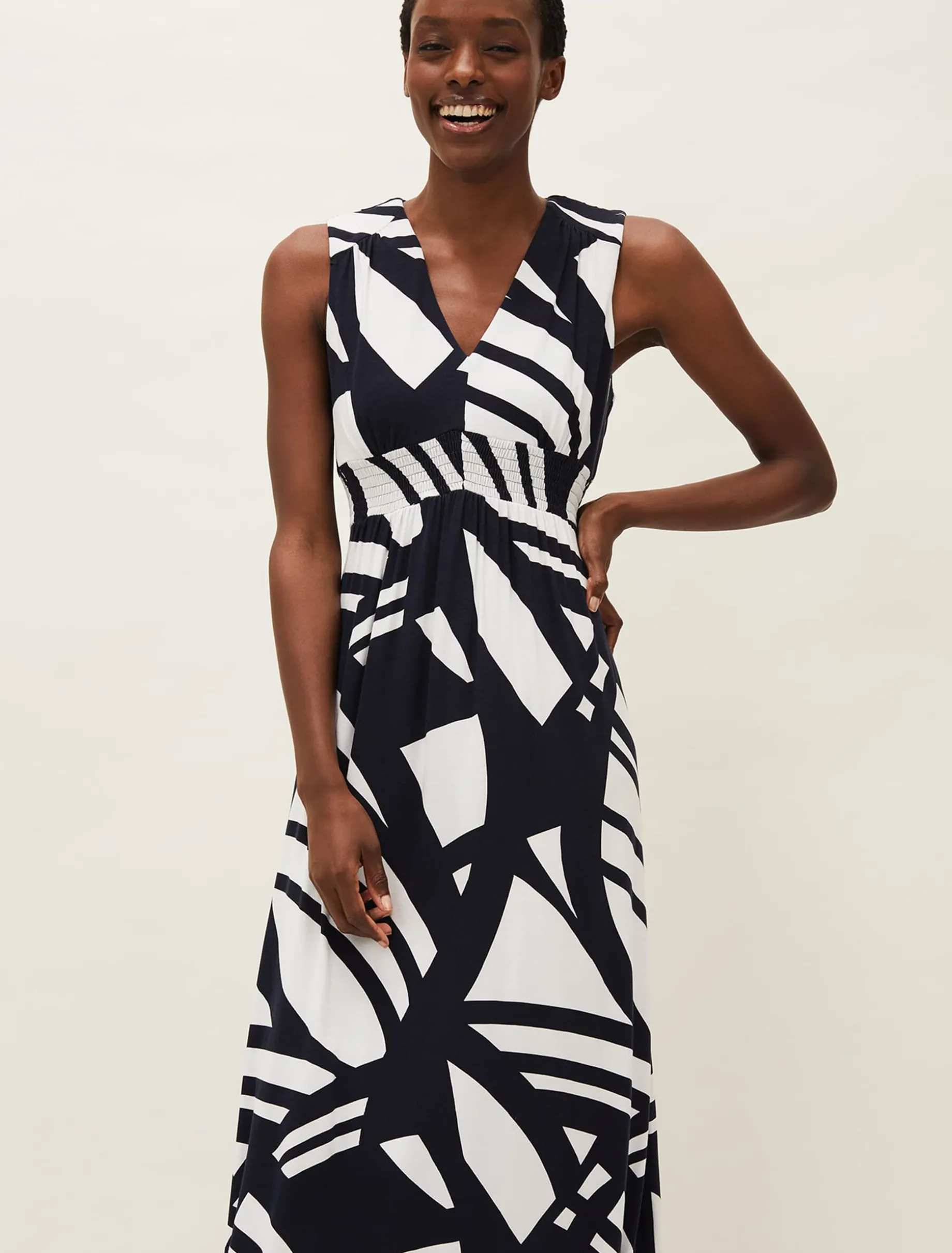 Ostia Abstract Stripe Maxi Dress
