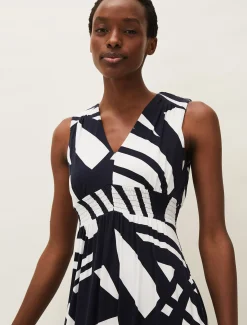 Ostia Abstract Stripe Maxi Dress