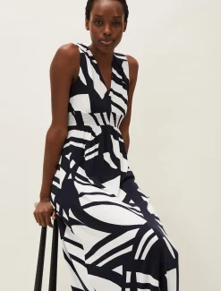 Ostia Abstract Stripe Maxi Dress