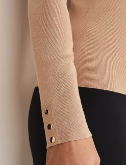 Ottilie Button Detail Roll Neck Knit