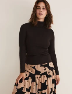 Ottilie Button Detail Roll Neck Knit