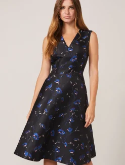 Ottilie Floral Jacquard Fit And Flare Dress