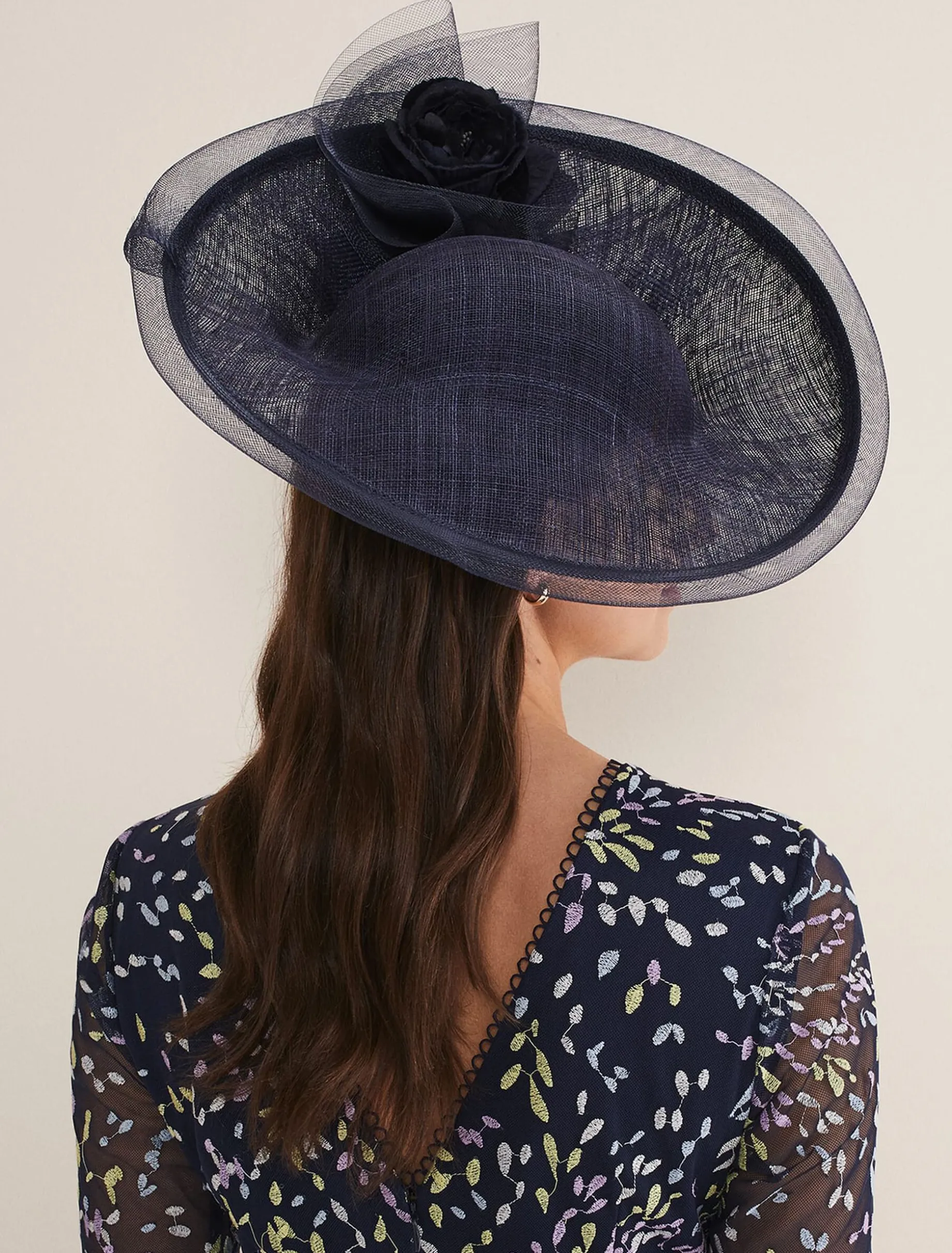 Oversized Floral Under Brim Fascinator