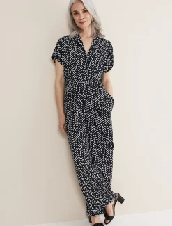 Paige Abstract Print Wide Leg Jumpsuit