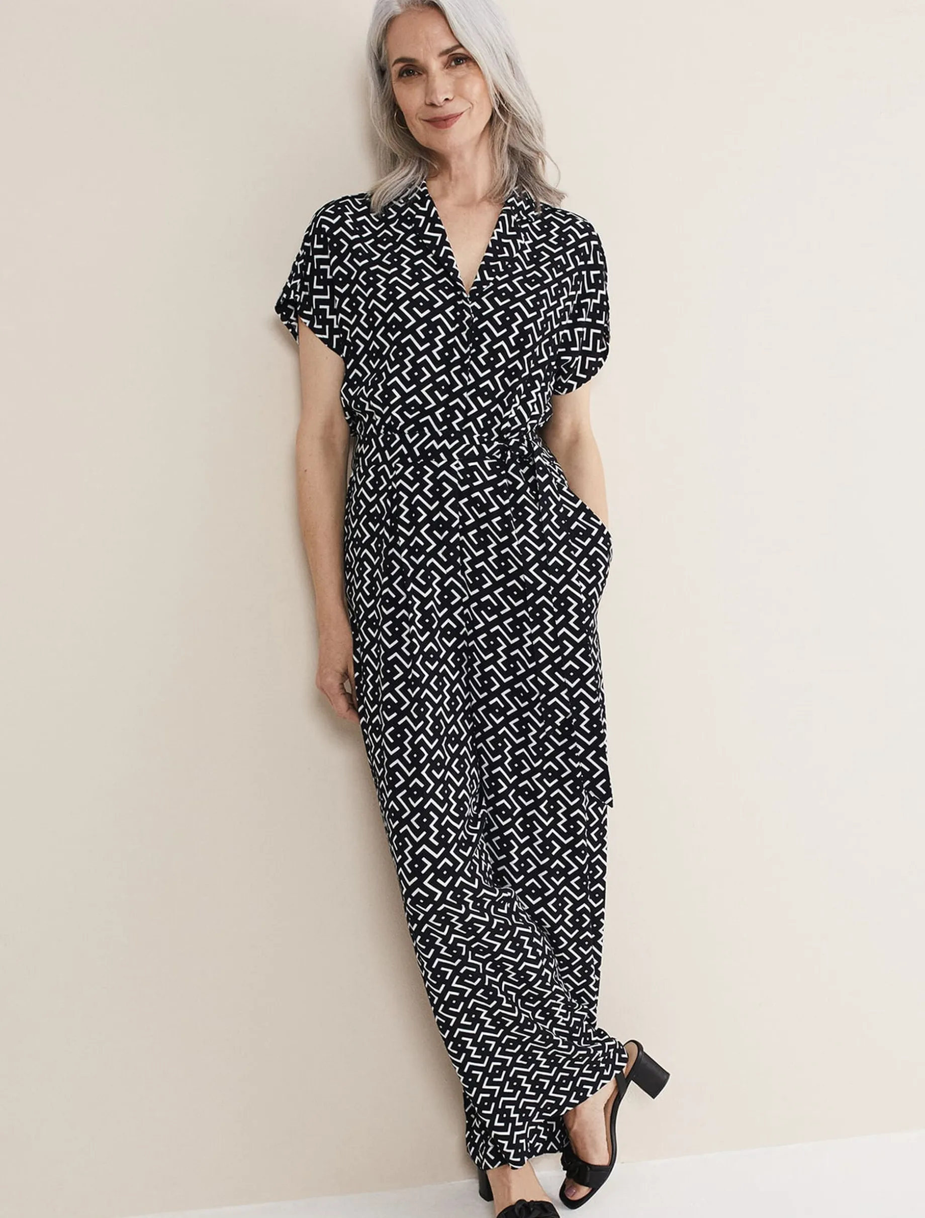 Paige Abstract Print Wide Leg Jumpsuit