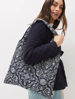 Paisley Print Quilted Shopper Bag