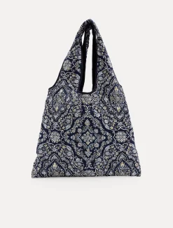 Paisley Print Quilted Shopper Bag