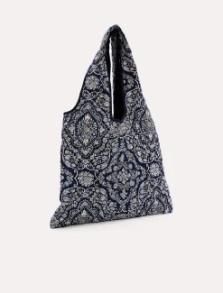 Paisley Print Quilted Shopper Bag