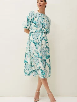 Palms Broderie Anglaise Printed Cotton Dress