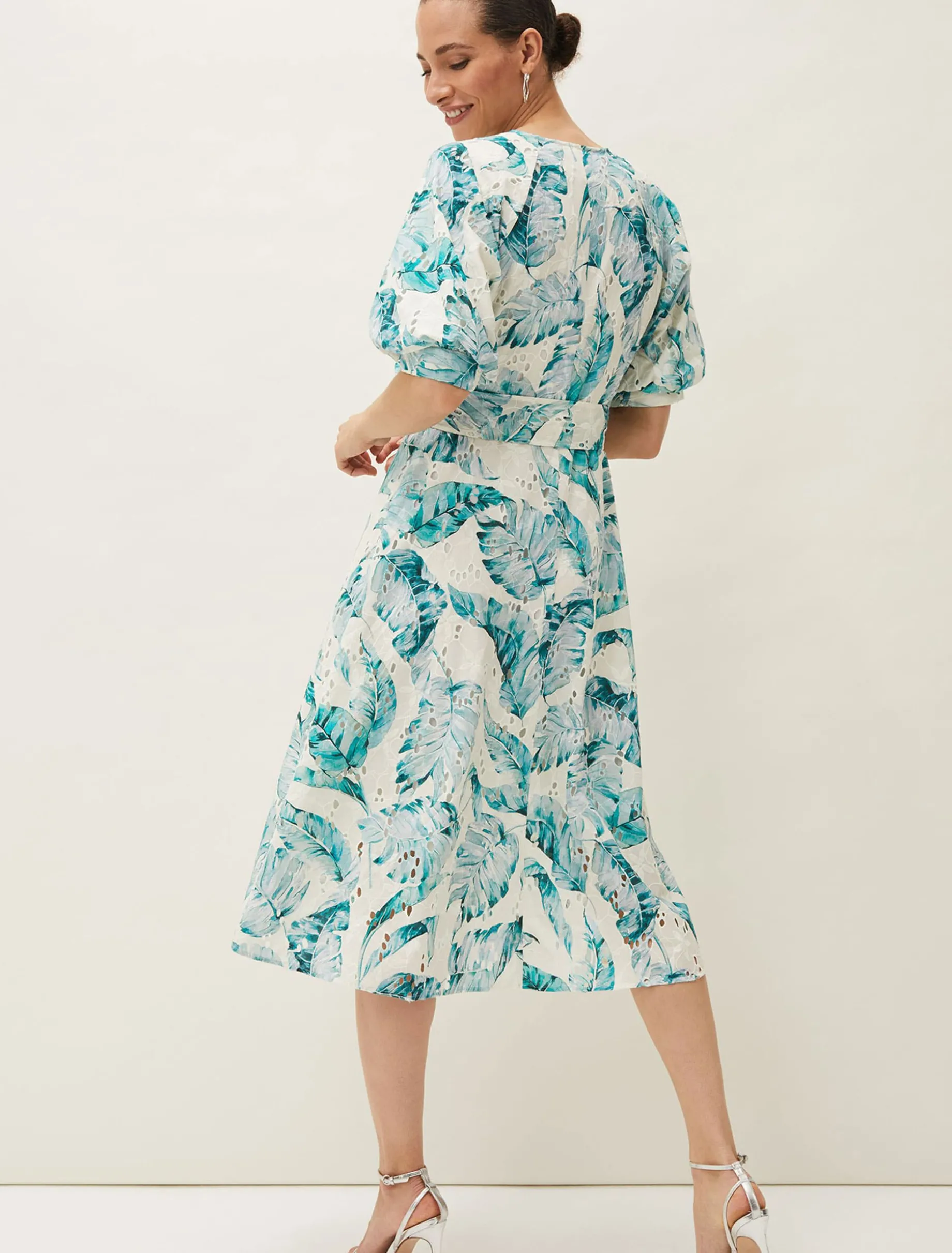 Palms Broderie Anglaise Printed Cotton Dress