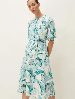 Palms Broderie Anglaise Printed Cotton Dress