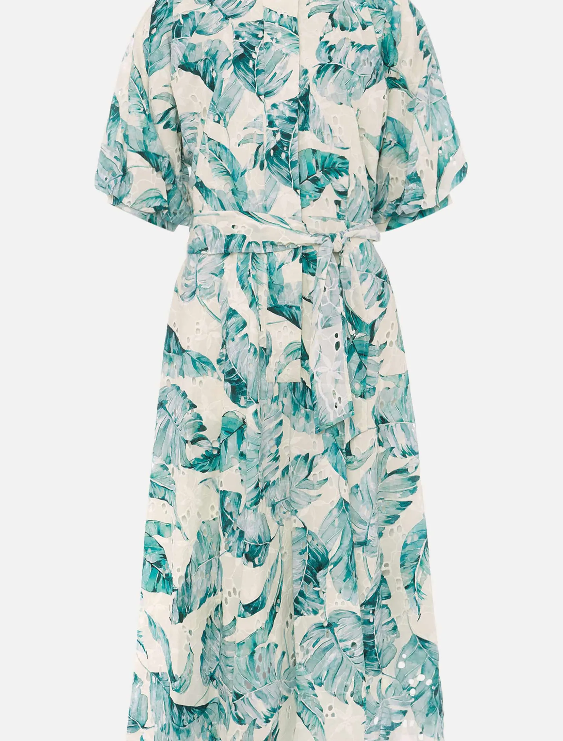 Palms Broderie Anglaise Printed Cotton Dress