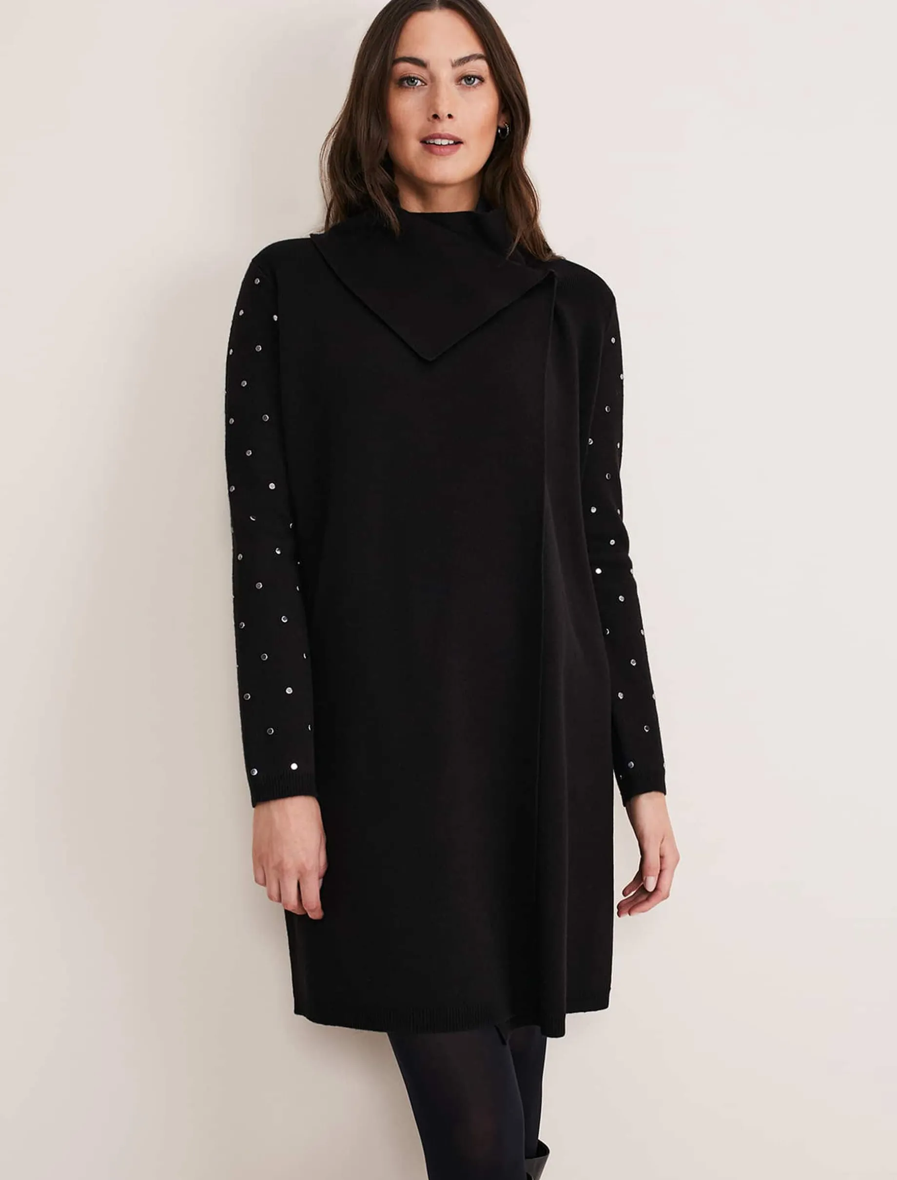 Paloma Stud Sleeve Knit Coat