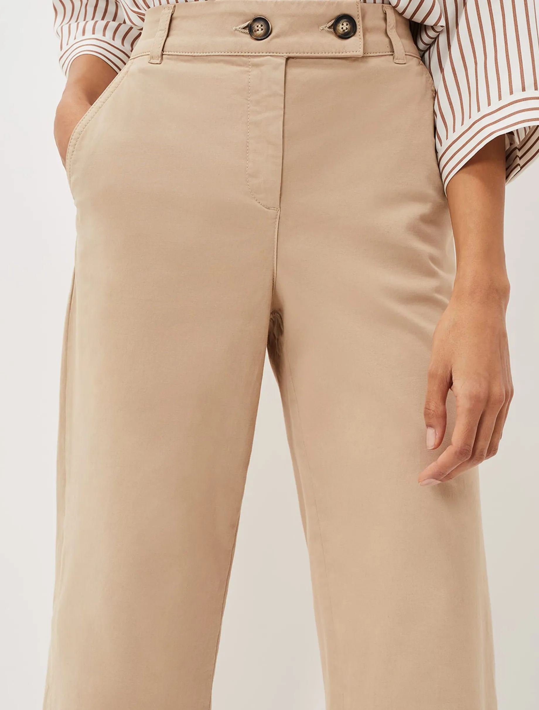 Parissa Button Hem Chino Trouser