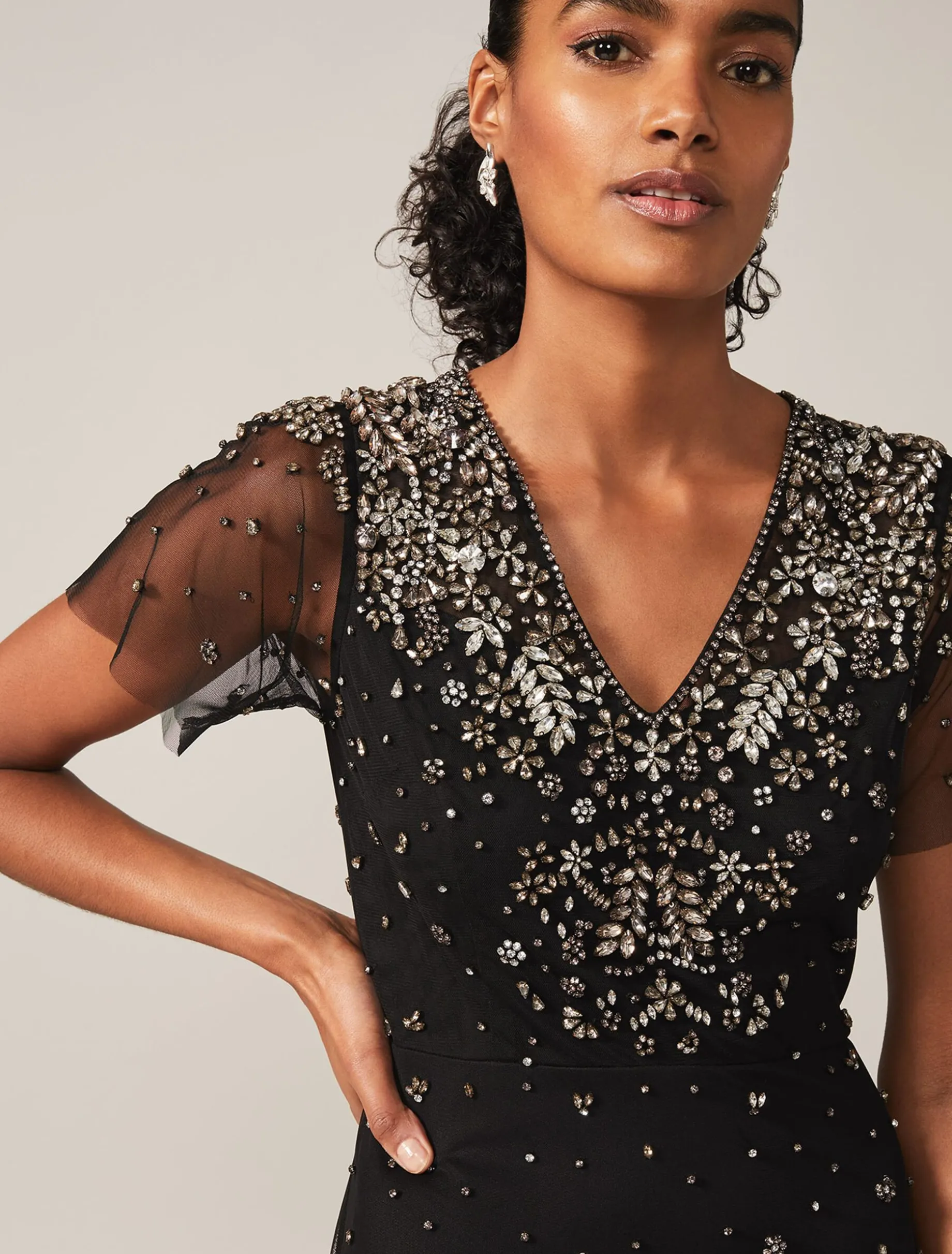 Pascale Jewelled Tulle Dress