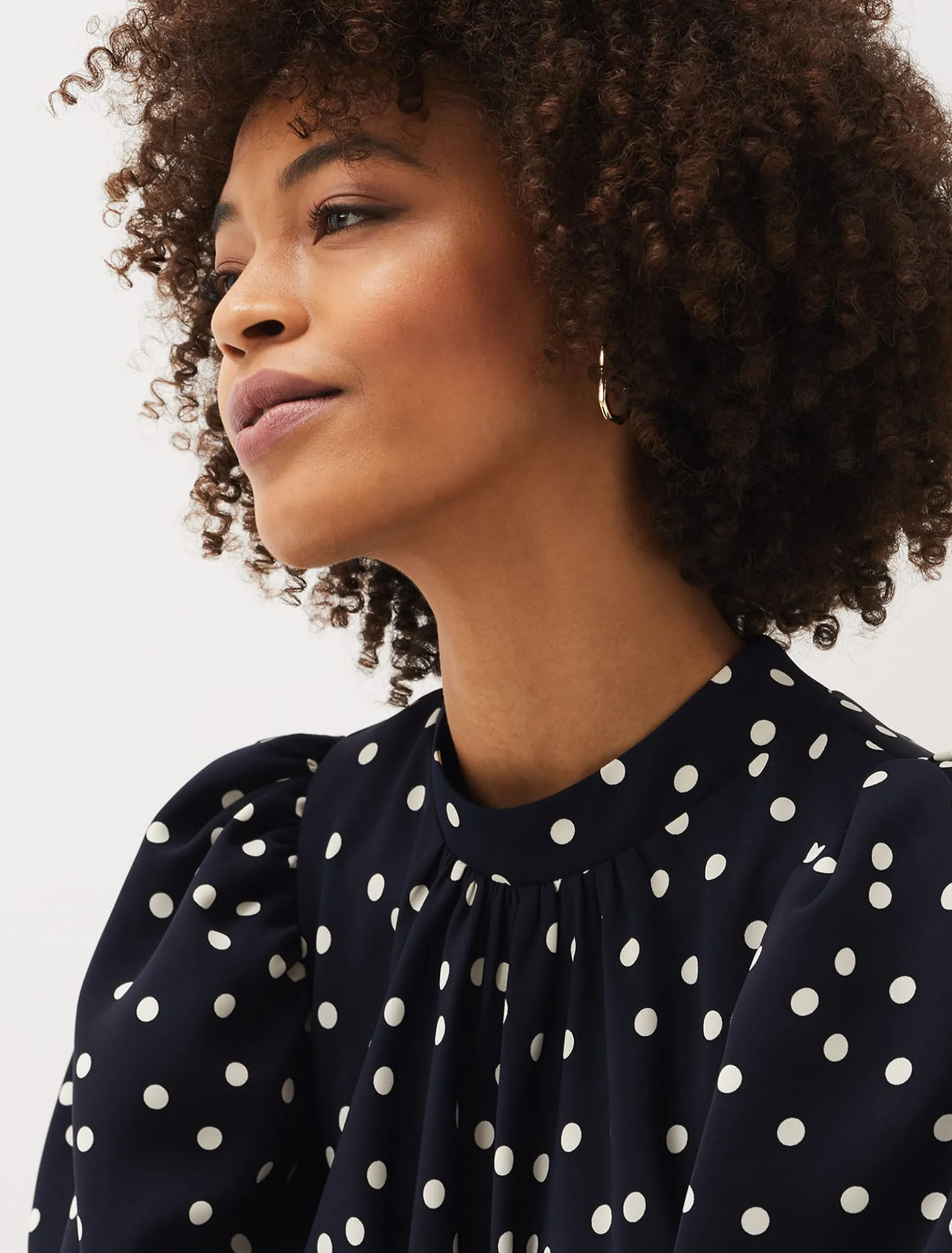 Paulina Puff Sleeve Spot Jumpsuit