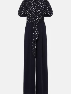 Paulina Puff Sleeve Spot Jumpsuit