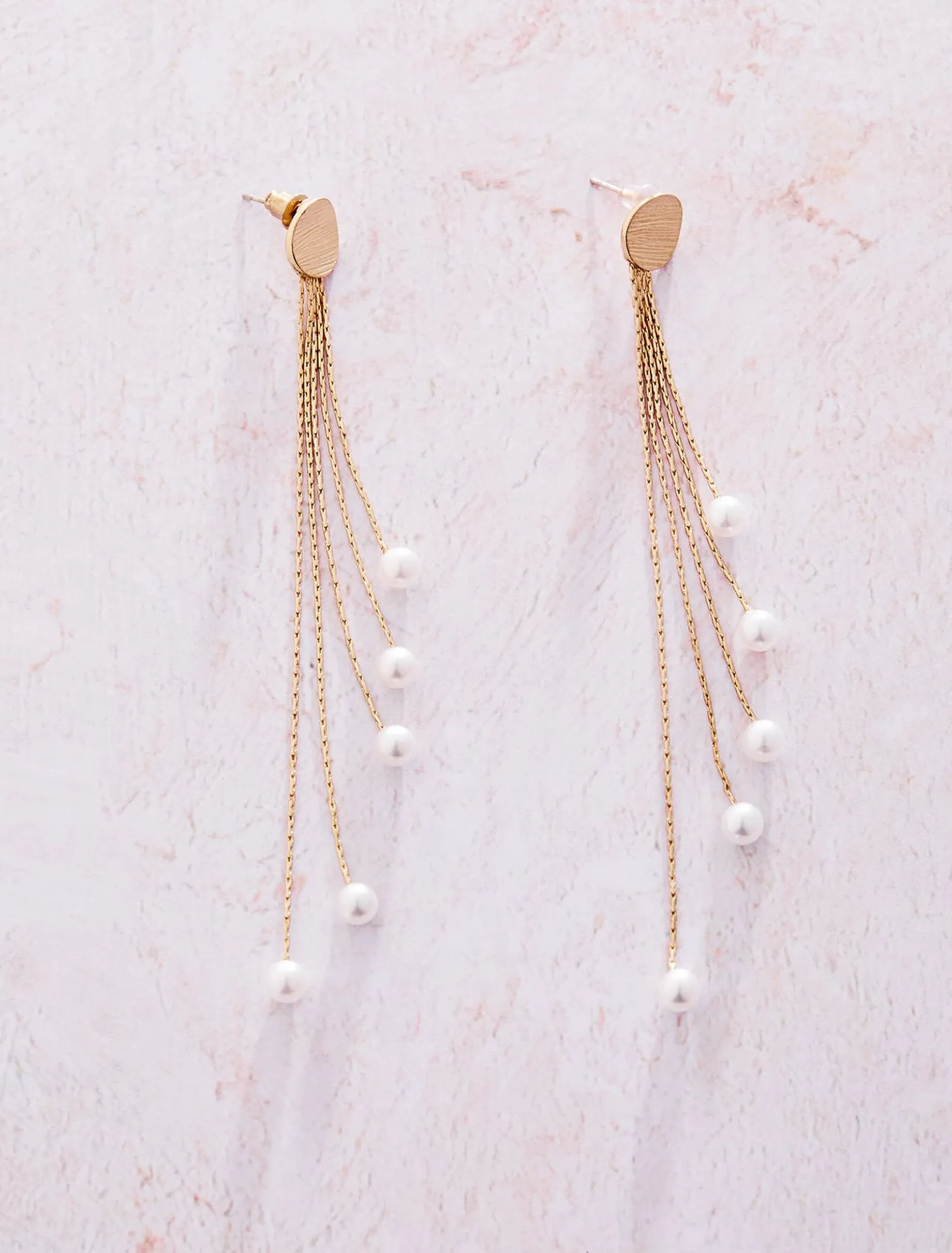 Pearl And Chain Earrings