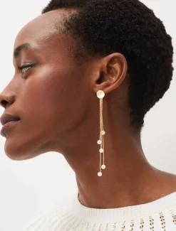 Pearl And Chain Earrings