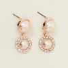 Pearl And Stone Drop Earrings