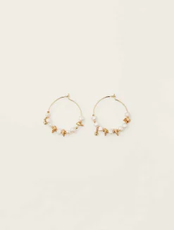 Pearl Detail Hoop Earrings
