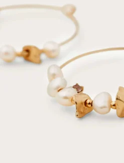 Pearl Detail Hoop Earrings
