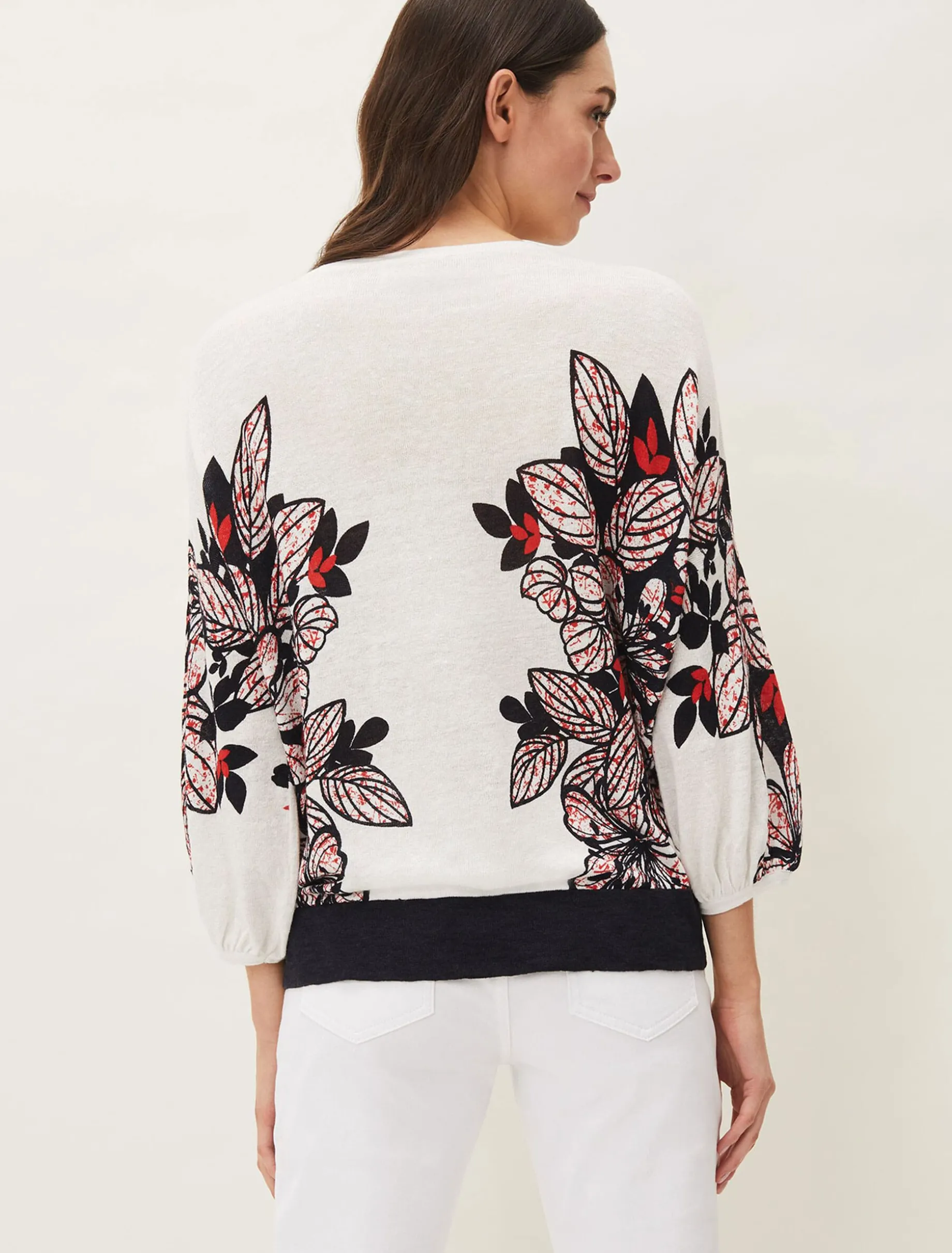 Pearla Tie Front Linen Blend Jumper