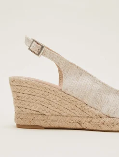 Peeptoe Slingback Espadrilles