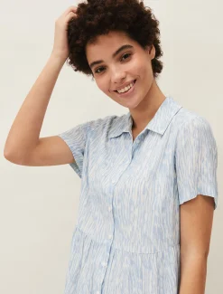 Penele Brushstroke Print Shirt Dress