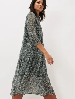 Penele Ditsy Print Chiffon Midi Dress