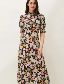 Penelope Floral Puff Sleeve Midi Dress